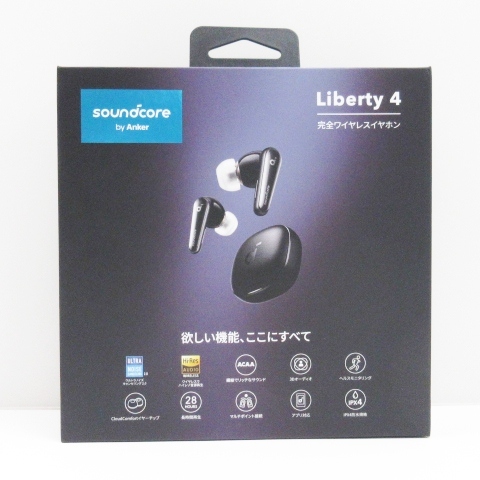 アンカー Anker Soundcore Liberty 4 ワイヤレスイヤホン ノイズキャンセリング Bluetooth5.3対応 A3953N11 ミッドナイトブラック その他_画像1
