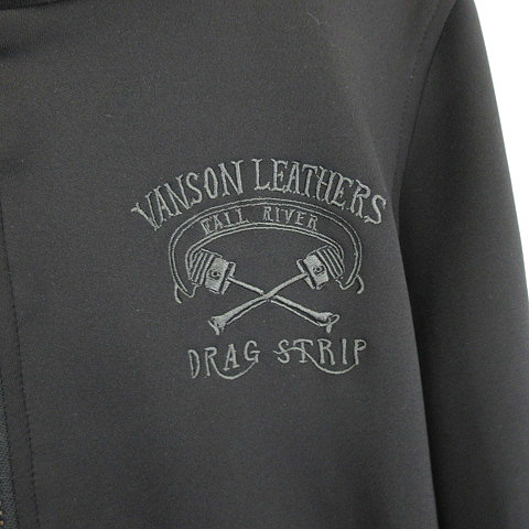 バンソン VANSON 刺繍 ジップアップ トラックジャケット 黒 ブラック L メンズ_画像7
