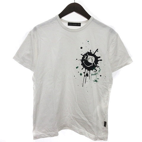 ロアーガンズ ROARGUNS INK PRINT TEE Tシャツ 半袖 インクペイント プリント ラインストーン ホワイト 白 2 M位 メンズ_画像1