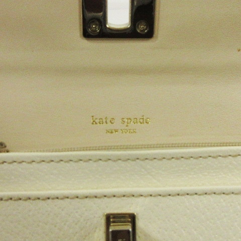 ケイトスペード KATE SPADE 長財布 ロングウォレット ターンロック レザー ホワイト 白系 ■GY14 レディース_画像4