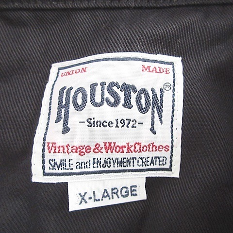ヒューストン HOUSTON シャツ オープンカラー 半袖 刺繍 相撲 黒 ブラック XL メンズ_画像3