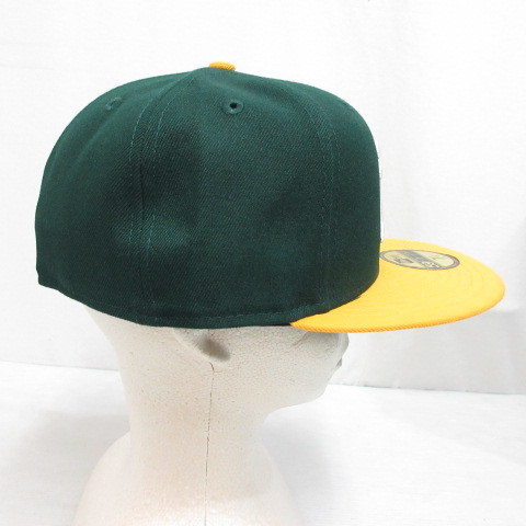未使用品 ニューエラ NEW ERA 59FIFTY 5950 MLB オークランド アスレチックス ベースボール キャップ 帽子 7 1/4 57.7cm 緑 グリーン_画像5