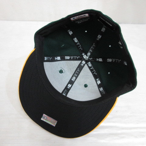 未使用品 ニューエラ NEW ERA 59FIFTY 5950 MLB オークランド アスレチックス ベースボール キャップ 帽子 7 1/4 57.7cm 緑 グリーン_画像6