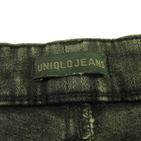 ユニクロ UNIQLO JEANS デニムパンツ ジーンズ スキニー ロング ストレッチ カットオフ グレー 27 *T845 レディース_画像3