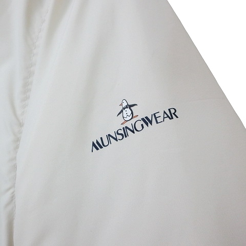  Munsingwear wear Grand s Ram cotton inside jacket golf wear Zip up stand-up collar Logo print M white white #GY08 X