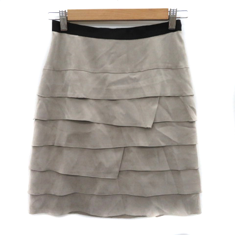  Ined INEDtia-do юбка flair юбка колено длина под замшу одноцветный 7 светло-серый /YK15 женский 