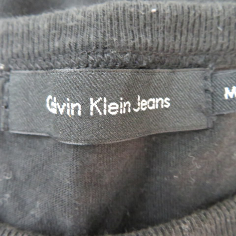 カルバンクラインジーンズ Calvin Klein Jeans カットソー 長袖 ラウンドネック プリント M 黒 ブラック /YK29 レディース_画像4