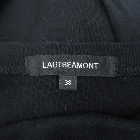 ロートレアモン LAUTREAMONT Tシャツ カットソー 七分袖 スクエアネック 無地 38 黒 ブラック /FF15 レディース_画像6