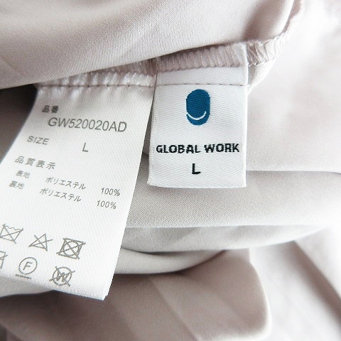 グローバルワーク GLOBAL WORK スカート フレア ロング 薄手 無地 L ベージュ ボトムス /BT レディース_画像6