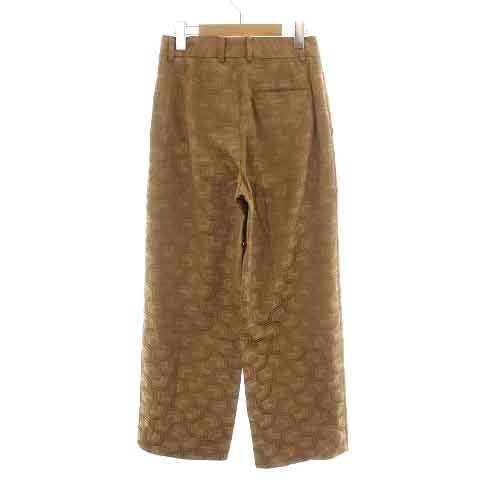 kya van CABaN 21SS rayon cotton Jaguar do Semi-wide pants Zip fly total pattern XS tea Brown /NW14 lady's 