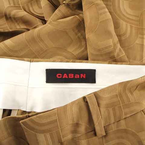 kya van CABaN 21SS rayon cotton Jaguar do Semi-wide pants Zip fly total pattern XS tea Brown /NW14 lady's 