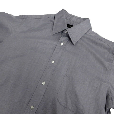 ランバン LANVIN COLLECTION シャツ ワイシャツ 長袖 日本製 コットン ヘリンボーン グレー系 ブルーグレー 41-82 メンズ_画像3