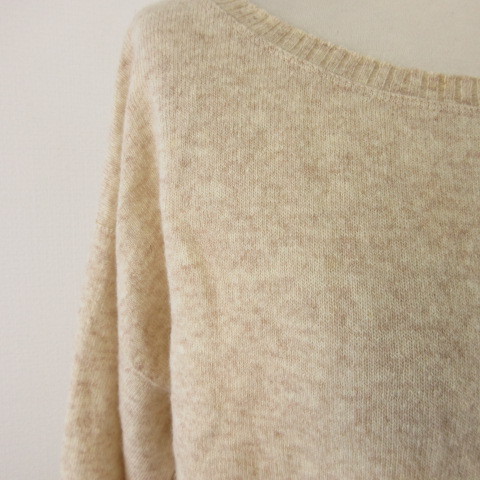  united * color z*ob* Benetton UNITED COLORS OF BENETTON knitted sweater long sleeve short beige XS *T939 lady's 
