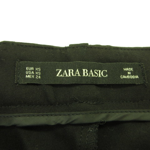 ザラ ベーシック ZARA BASIC パンツ ロング テーパード レオパード ヒョウ柄 ストレッチ 黒 XS *T926 レディース_画像3