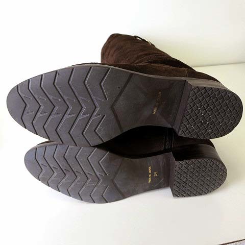  следы lie пепел Atelier H ботинки ботфорты натуральная кожа замша кожа 24.0cm темно-коричневый подпалина чай цвет обувь обувь обувь 