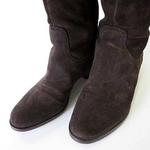  следы lie пепел Atelier H ботинки ботфорты натуральная кожа замша кожа 24.0cm темно-коричневый подпалина чай цвет обувь обувь обувь 