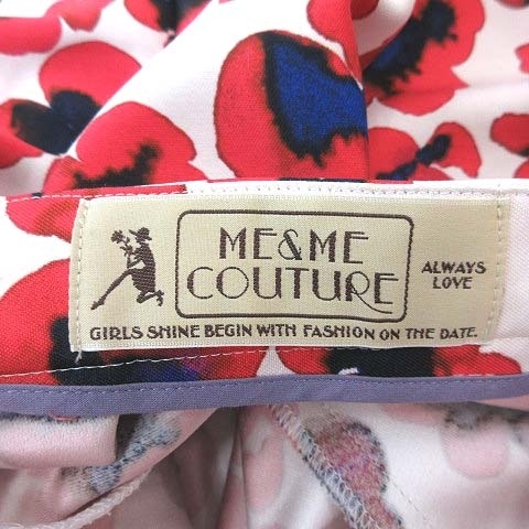 ミーアンドミークチュール ME&ME COUTURE フレアスカート ひざ丈 花柄 タック 0 赤 レッド /CT レディース_画像5