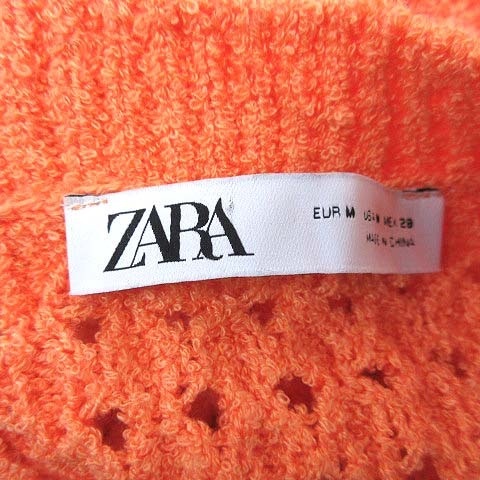 ザラ ZARA ニット セーター 五分袖 ラウンドネック M オレンジ /CT レディース_画像6