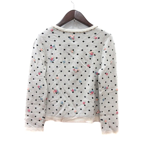  Cynthia Rowley CYNTHIA ROWLEY cardigan knitted dot embroidery wool 2 white ivory /MN lady's 