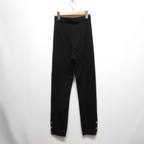 Queens Court QUEENS COURT knitted cardigan pants setup black black wool 100% made in Japan lady's 