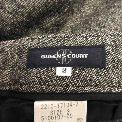  Queens Court QUEENS COURT pants tweed slacks flair wool silk . silk . soft thick .2 gray /CK9 * lady's 