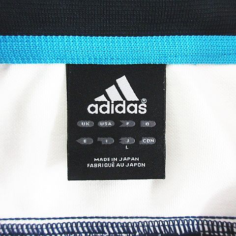 アディダス adidas ジャージ ジャケット 長袖 ジップアップ ドット ライン ロゴ L ネイビー スポーツウェア ※EKM メンズ_画像3