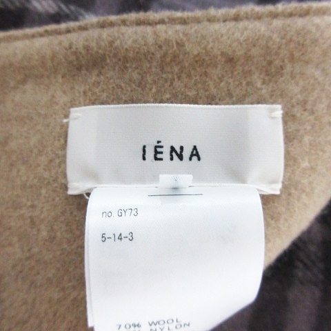 イエナ IENA ラップスカート 台形 ミニ 厚手 ウール チェック 40 紫 パープル ボトムス /BT レディース_画像6