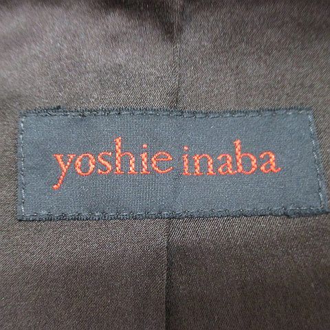 ヨシエイナバ yoshie inaba コーデュロイ ジャケット 絹 シルク 9 茶系 ブラウン 日本製 綿 コットン 裏地 レディース_画像3