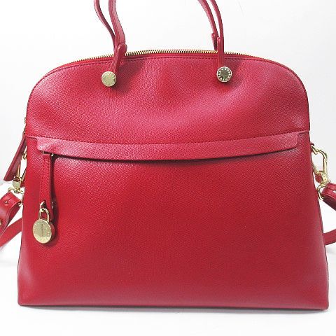 フルラ FURLA パイパー ハンドバッグ ショルダー 2WAY レッド 赤 レザーイタリア製 レディース_画像2