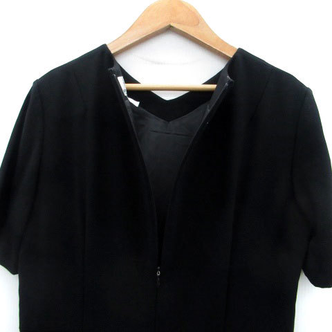 k Miki .k Kumikyoku KUMIKYOKU One-piece round neck short sleeves long height 3 black black /HO14 lady's 