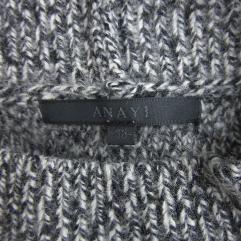  Anayi ANAYI knitted sweater long sleeve crew neck wool 38 black black /YM26 lady's 