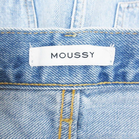 マウジー moussy デニムスカート 台形スカート ミニ丈 ダメージ加工 1 水色 ライトブルー /FF52 レディース_画像5