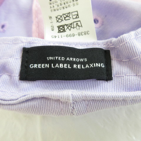 グリーンレーベルリラクシング ユナイテッドアローズ green label relaxing キャップ 帽子 ロゴ 紫 *T816 レディース_画像3