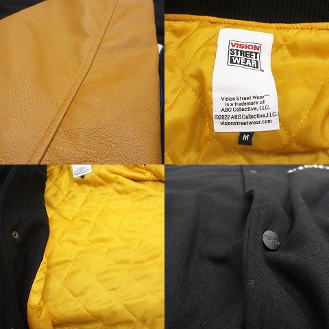 VISION STREET WEAR  пиджак  ...  лого    вышивание    фальшивый   кожа   изменение   черный   черный   жёлтый   жёлтый  M ... ■GY01  мужской 