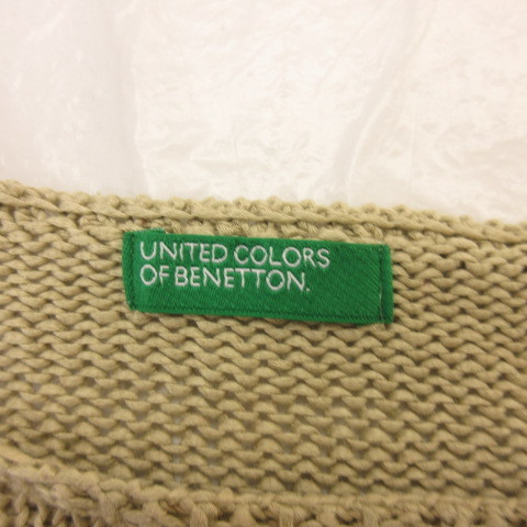  united * color z*ob* Benetton UNITED COLORS OF BENETTON knitted long sleeve beige S *T41 lady's 