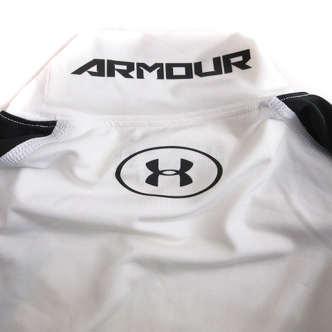 未使用品 アンダーアーマー UNDER ARMOUR タグ付き トレーニングウェア カットソー 運動着 スポーツ ロゴ 半袖 白 ホワイト 黒 ブラック M_画像4