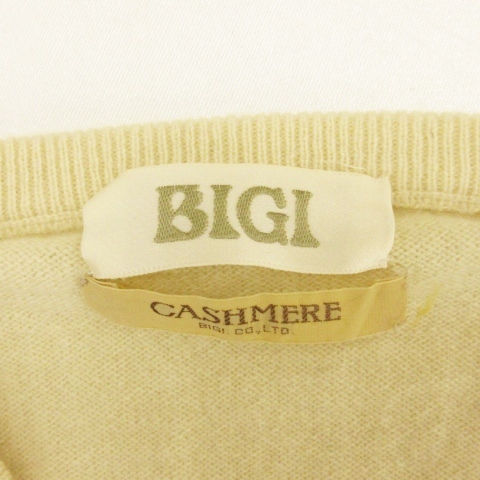  Bigi BIGI ансамбль вязаный свитер короткий рукав кардиган кашемир 100% слоновая кость 1 #ECS женский 
