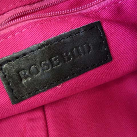 ローズバッド ROSE BUD バッグ ショルダーバッグ 本革 グローブ レザー パッチワーク 2way ベルト スタッズ装飾 黒 ブラック 鞄の画像6