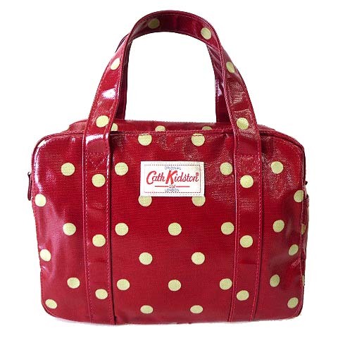 キャスキッドソン Cath Kidston バッグ ハンドバッグ トート コーティング ナイロン 水色 ドット柄 レッド 赤 かばん 鞄 カバン_画像1