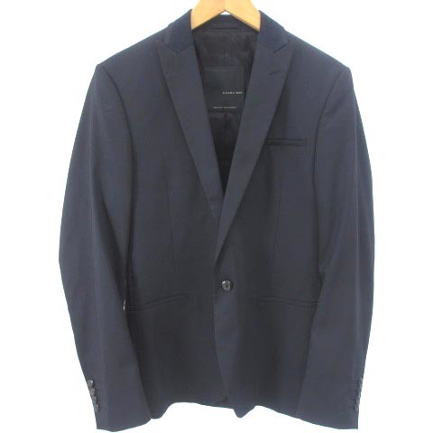 ザラマン ZARA MAN BLACK TAG テーラードジャケット ブレザー 1B 総裏 ネイビー 紺 175/92A メンズ_画像1