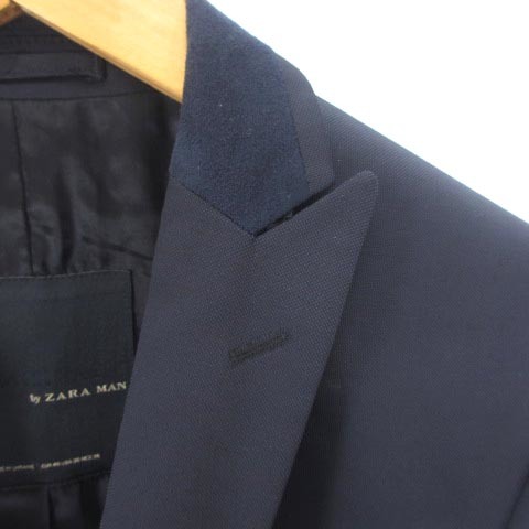 ザラマン ZARA MAN BLACK TAG テーラードジャケット ブレザー 1B 総裏 ネイビー 紺 175/92A メンズ_画像3