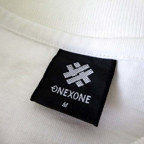 ONEXONE ワンフォーワン カットソー Tシャツ 長袖 フェイクレイヤード ロゴ プリント M 白 ホワイト 黒 ブラック レア 希少_画像6