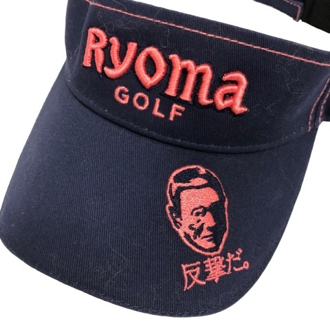 リョーマゴルフ RYOMA GOLF サンバイザー 帽子 ロゴ刺繍 コットン F 紺 ネイビー ピンク レディース_画像3