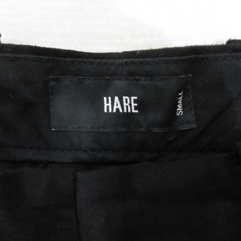 ハレ HARE スエードタッチ ワイド パンツ スラックス S 黒 ブラック ジッパーフライ メンズ_画像3