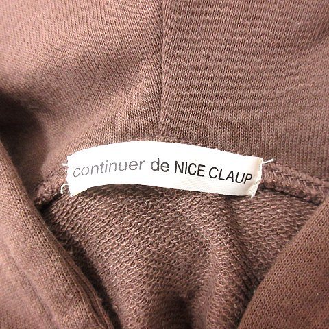 ナイスクラップ NICE CLAUP continuer de nice claup パーカー プルオーバー ハーフジップ スウェット 長袖 茶 ブラウン /AU レディース_画像5