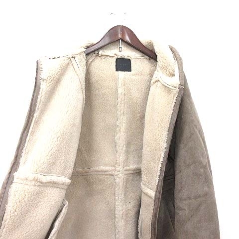  Kei Be efKBF Urban Research искусственный мутон пальто длинный Zip выше капот обратная сторона боа ONE бежевый /CT женский 