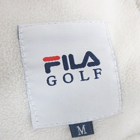 フィラ FILA GOLF ゴルフ パンツ チェック 裏起毛 防寒 黒 白 ブラック ホワイト M メンズ_画像3