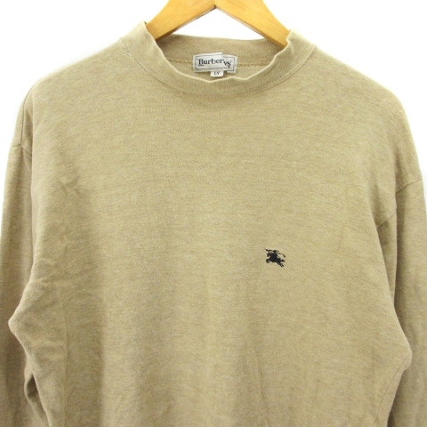  Burberry zBurberrys свитер вязаный длинный рукав Vintage one отметка Logo вышивка хлопок бежевый LY L ранг tops #GY11 мужской 