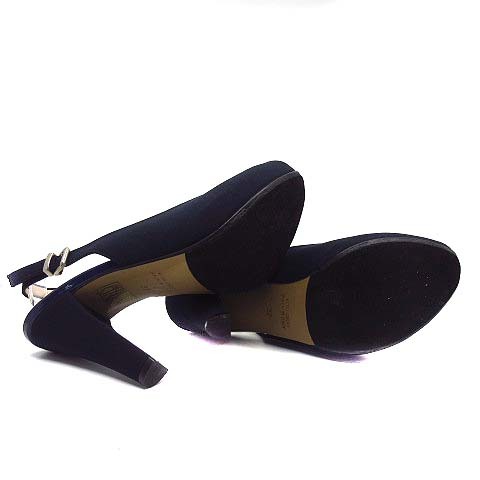 romi L ROMEERU open tu back strap pumps navy navy blue 37 approximately 23.5cm Italy made lady's 