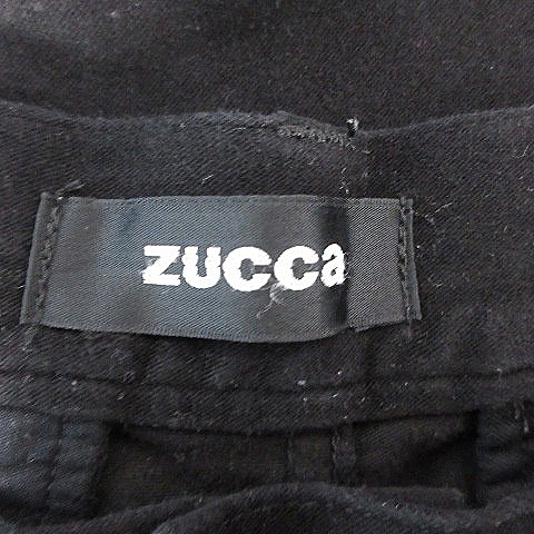 ズッカ zucca パンツ テーパード タック ベルベット コットン 無地 M 黒 ブラック ボトムス /BT メンズ_画像6